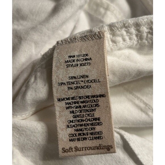 Soft Surroundings Linen Blend Crop Wide Leg pants Women Size 14P Tea party NWT - Picture 7 of 8